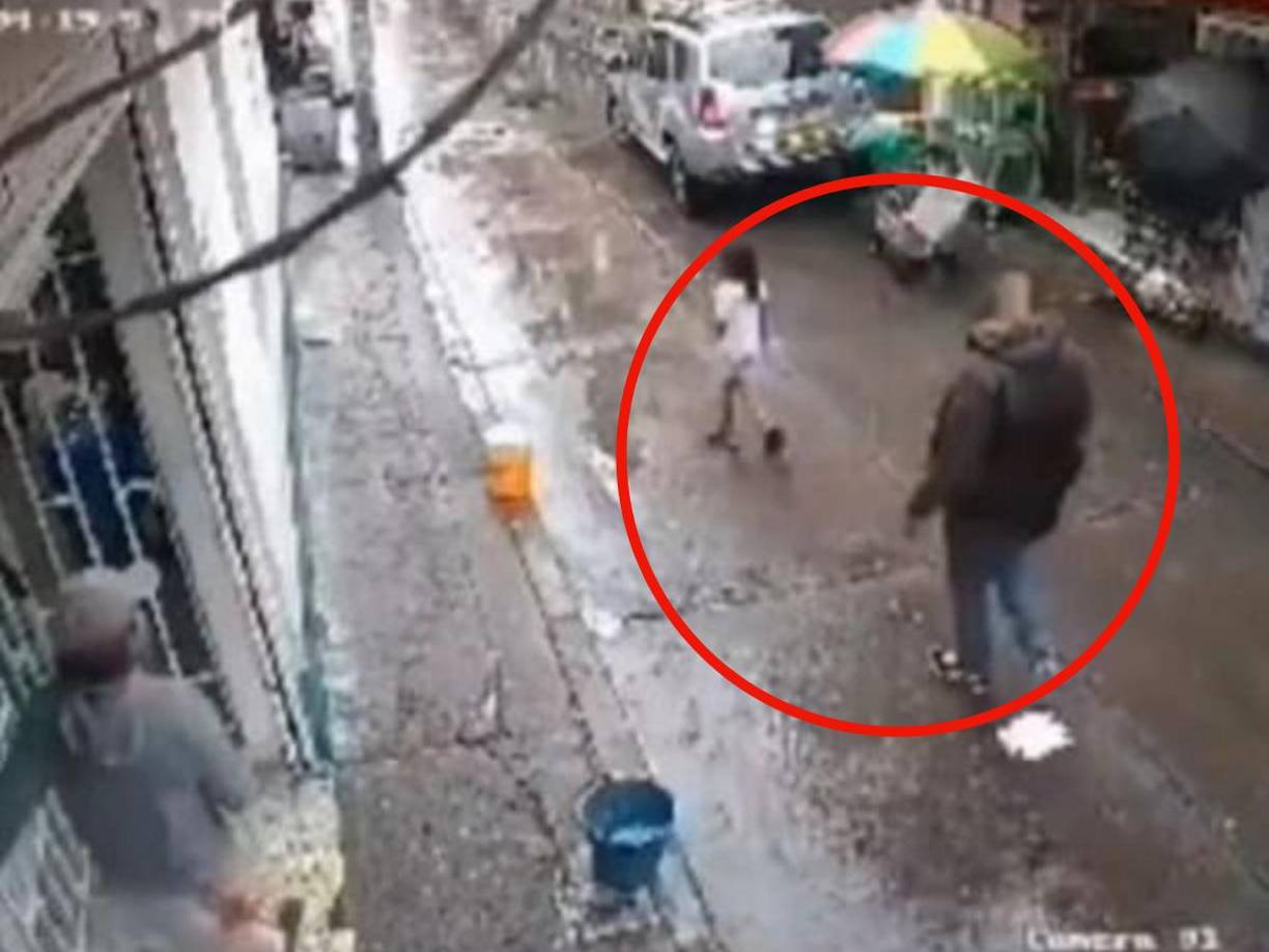En el vídeo de una cámara aledaña al lugar se muestra el momento exacto donde el sospechoso sigue y secuestra a Sofía Delgado cuando ella se dirigía a comprar el champú para su mascota.