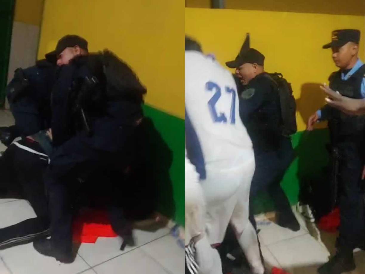 El preparador físico se resistió y varios elementos policiales se le fueron encima a golpearlo.