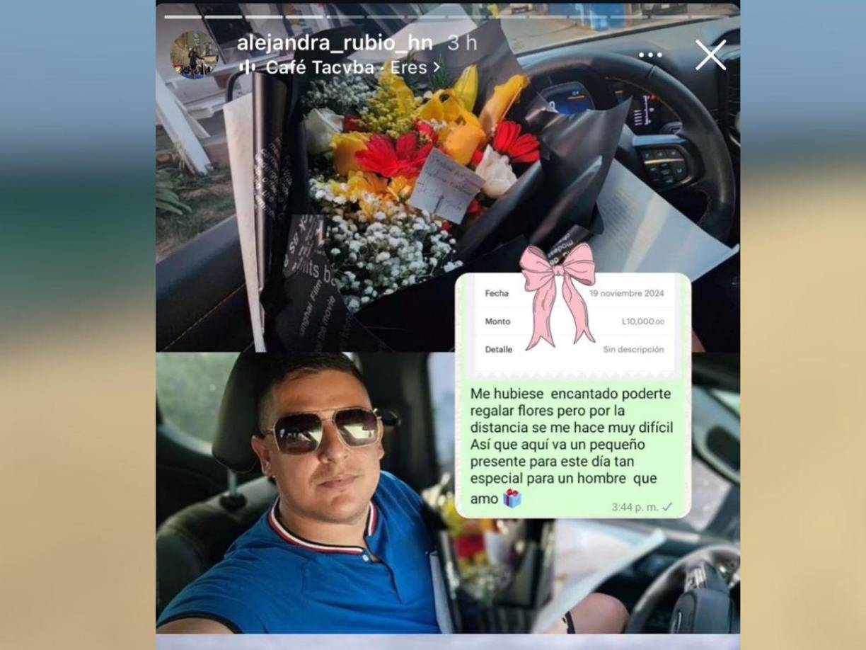 Y para finalizar esa serie de historias, publicó una captura de una transferencia por 10,000 lempiras y un texto lleno de amor. 