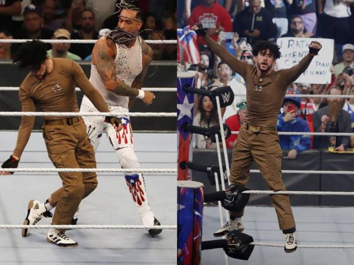 El artista urbano puertorriqueño, Bad Bunny, causó revuelo este sábado tras protagonizar una increíble “pelea callejera” con luchador en la WWE.
