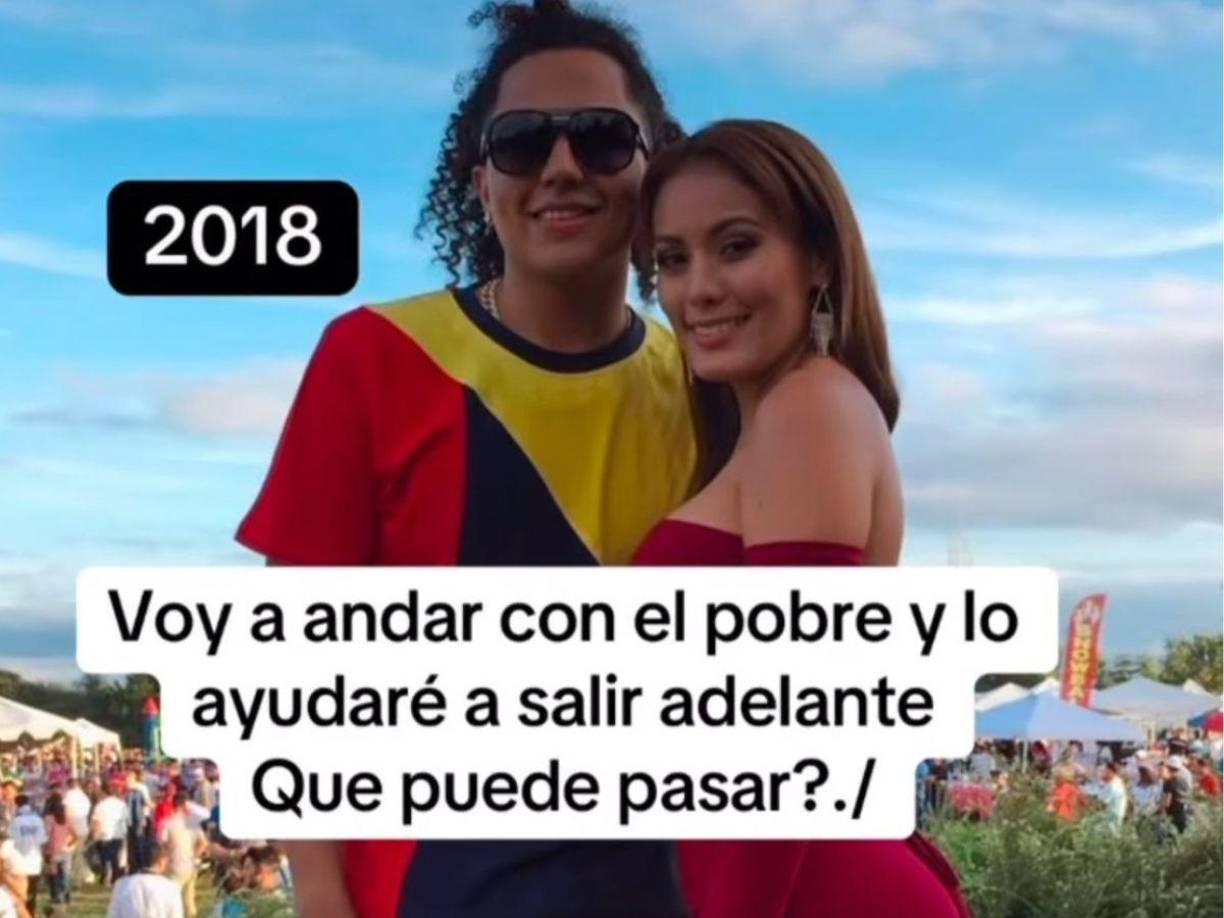 Seguidamente, publicó una historia con esta fotografía y el texto que expone que en 2018 ella se fijó en él cuando aún él era pobre y destacó que fue ella quien lo ayudó a salir adelante. 