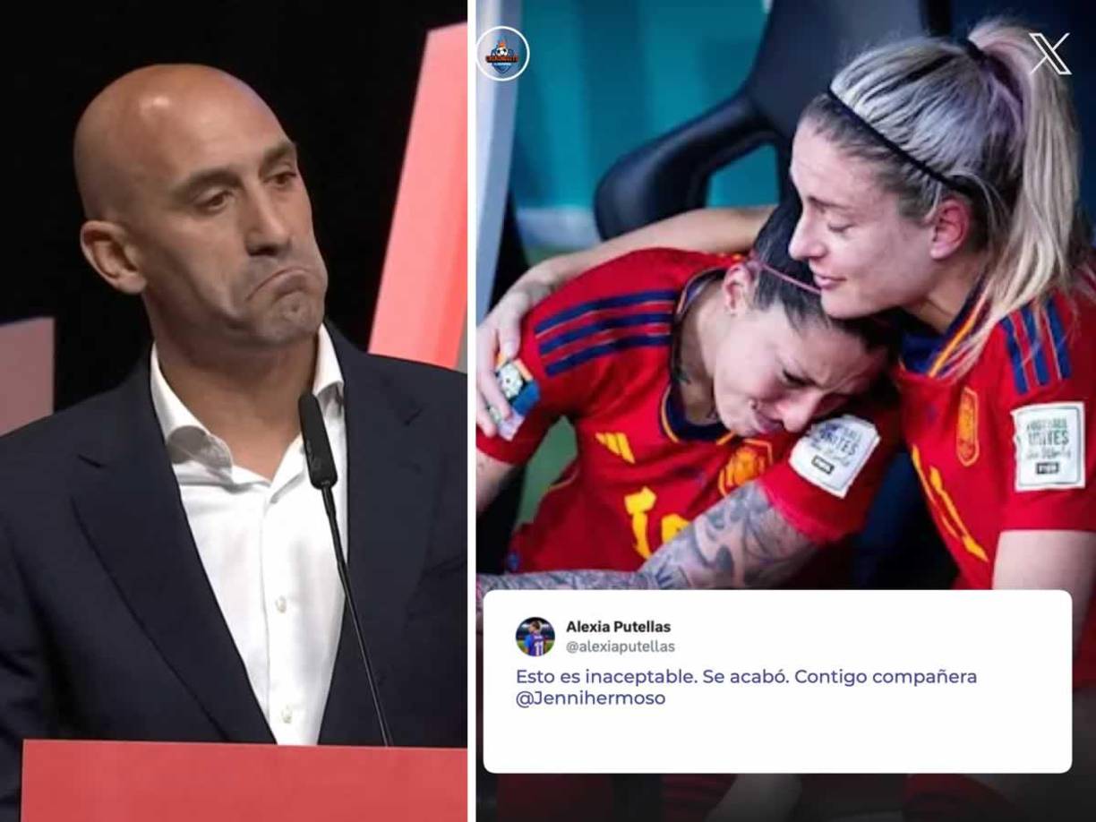 La prensa española, futbolistas y miembros del Gobierno de España han reaccionado con indignación por la no renuncia de Luis Rubiales tras su beso a Jenni Hermoso, jugadora de la selección femenina española.