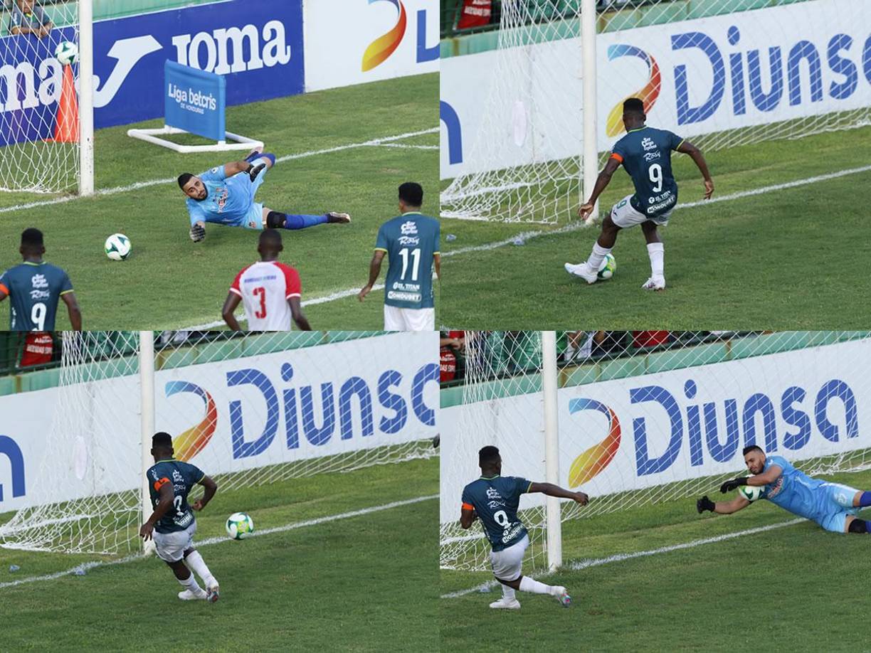 El Marathón empató el juego con este gol de Clayvin Zúniga, tras aprovechar un rebote del portero de la Real Sociedad, Francisco Reyes. Así fue la secuencia del tanto.