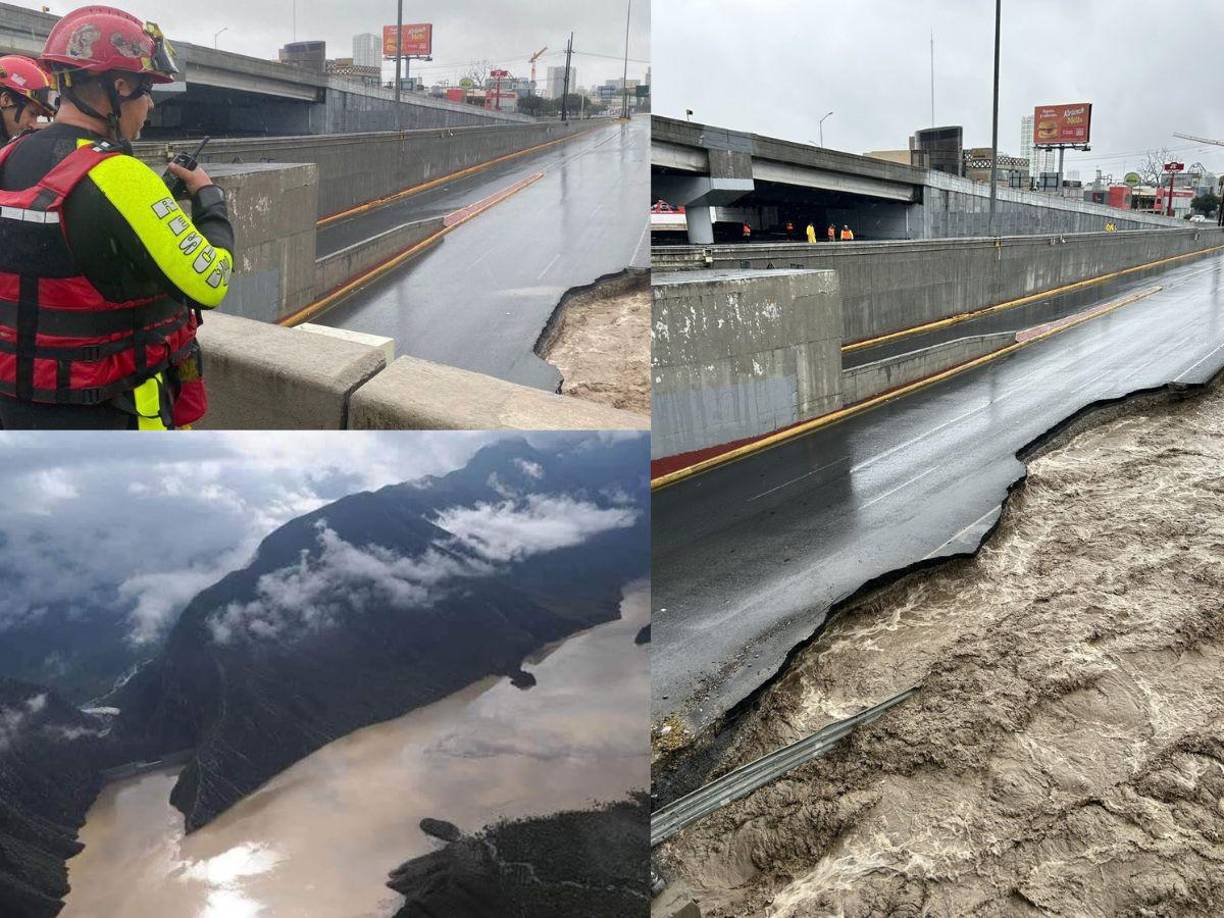 La tormenta Alberto deja sorprendentes inundaciones en Monterrey, y las autoridades han levantado alerta roja por el desbordamiento de un río. 