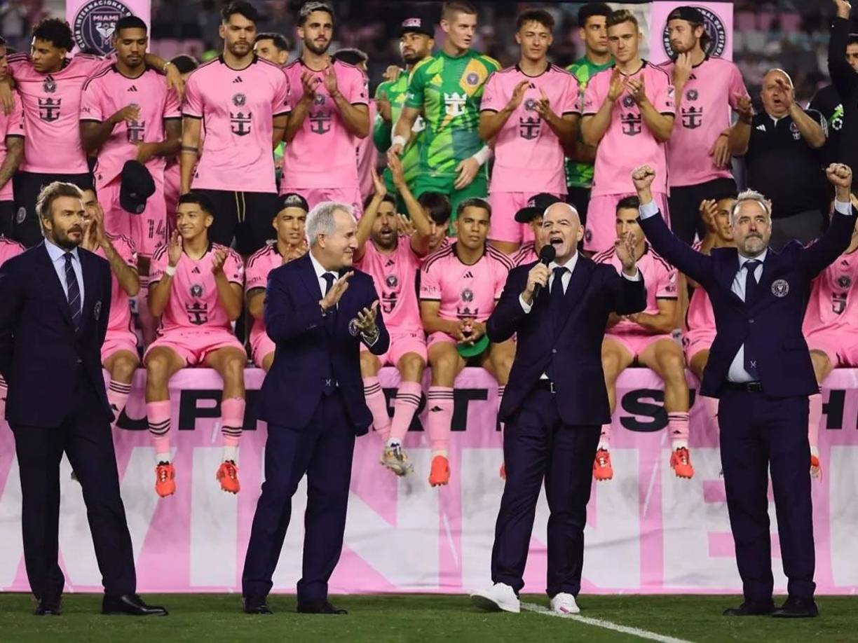 Gianni Infantino acudió este sábado al Chase Stadium del Inter Miami, que este sábado goleó por 6-2 a New England Revolution con un triplete de Leo Messi.