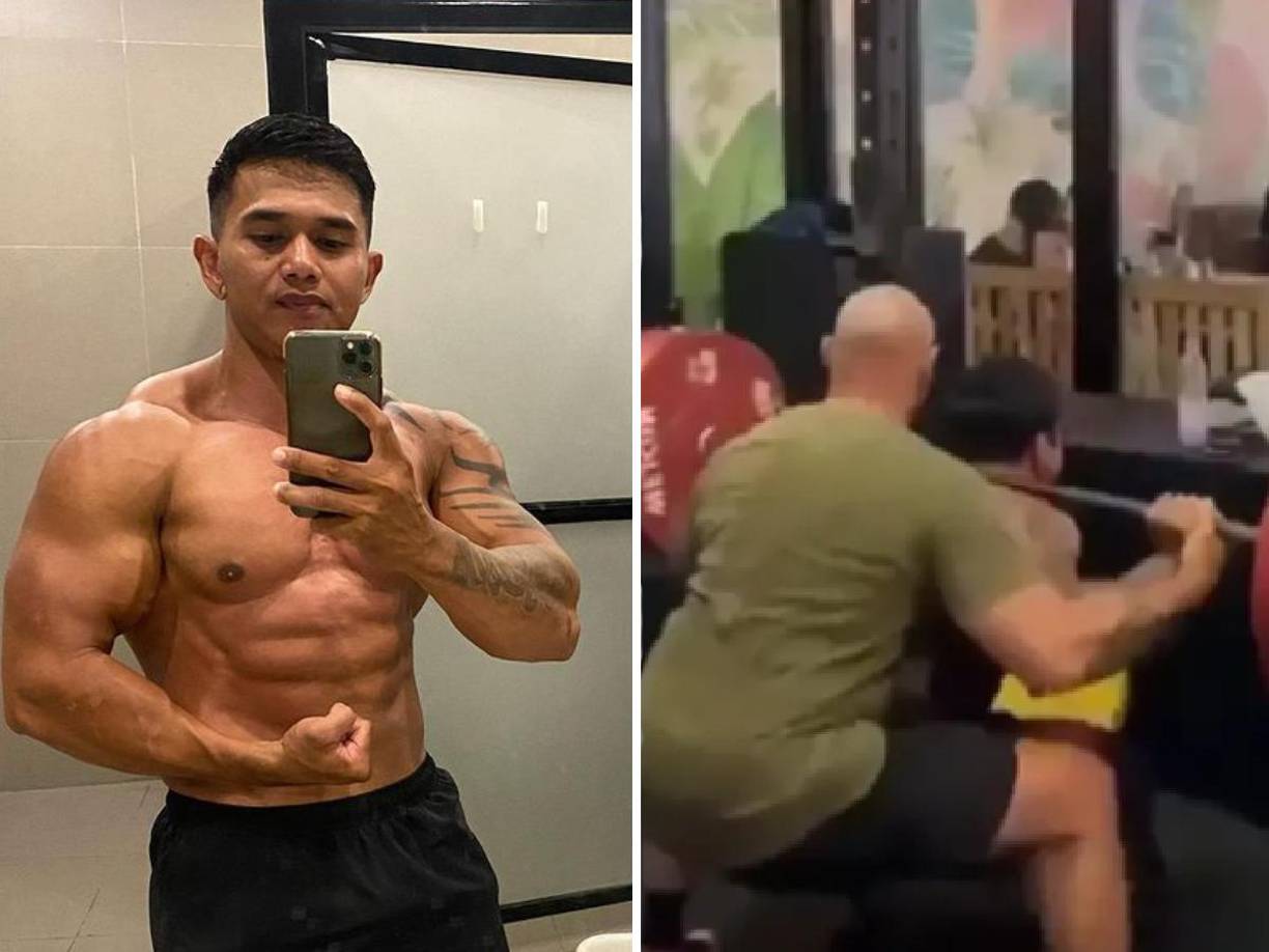 El joven fisicoculturista se encontraba haciendo ejercicio en un gimnasio en Indonesia y perdió la vida tras un espeluznante accidente.
