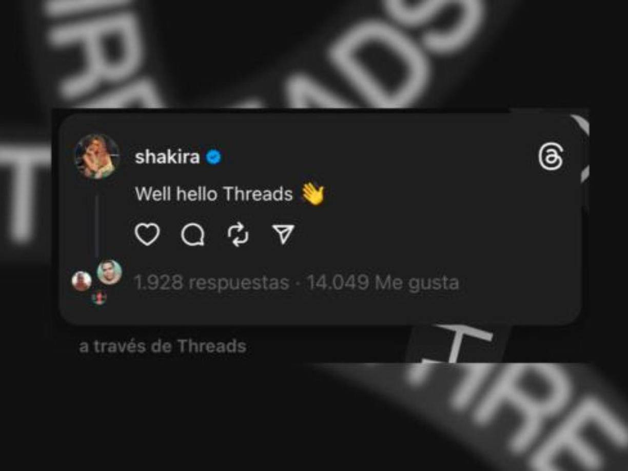 Una de las primeras en hacerlo ha sido la barranquillera Shakira quien publicó “Bueno, hola Threads” y posteriormente subió una foto de su aparición en la Semana de la Alta Costura de París.