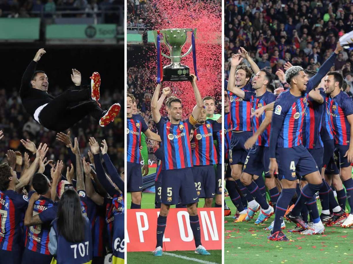 Las imágenes que no viste en TV de la celebración del título del FC Barcelona como campeón de la Liga Española 2022-2023, pese a perder (2-1) en el Spotify Camp Nou ante la Real Sociedad en la jornada 35.