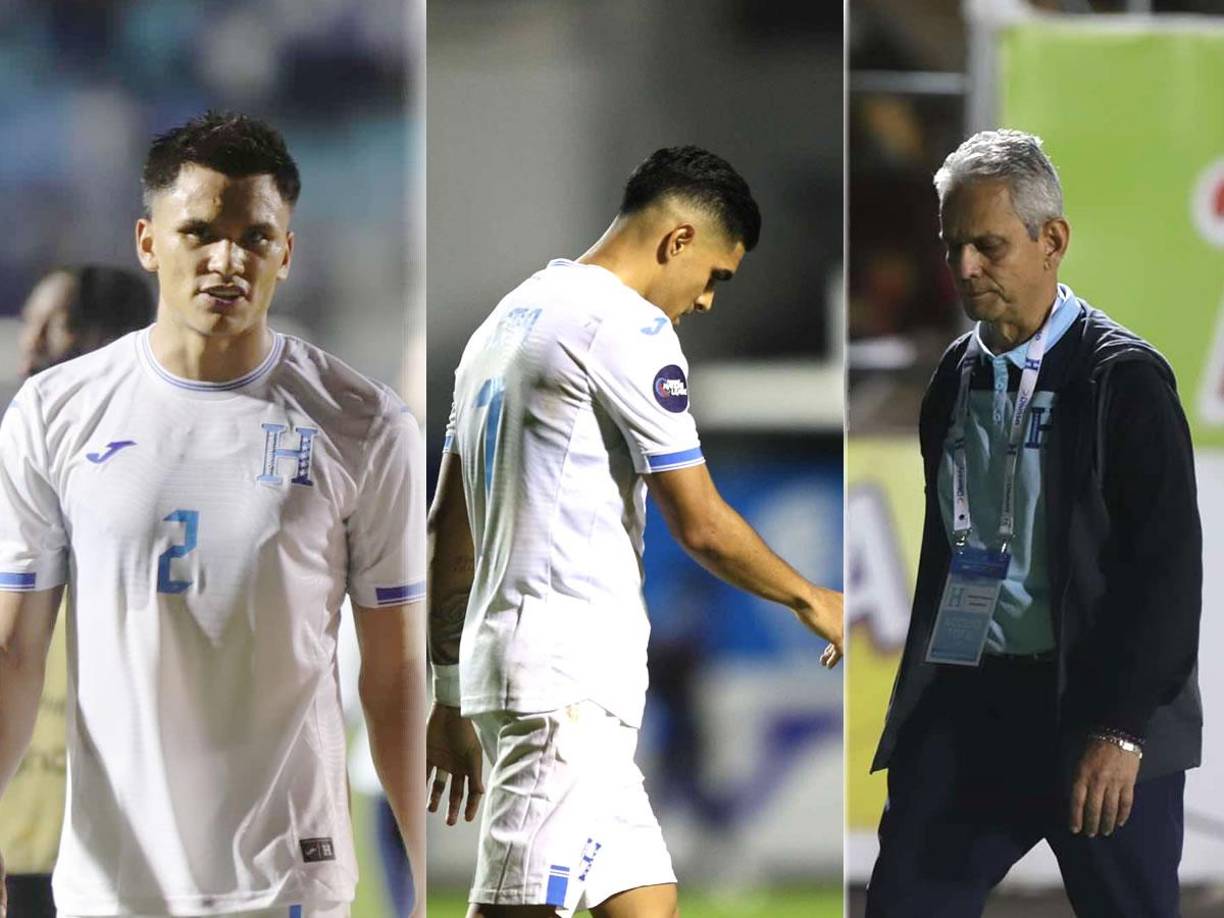 En imágenes los rostros de tristeza de los jugadores de la Selección de Honduras tras la derrota (1-2) contra Jamaica en la segunda fecha de la Nations League de la Concacaf.