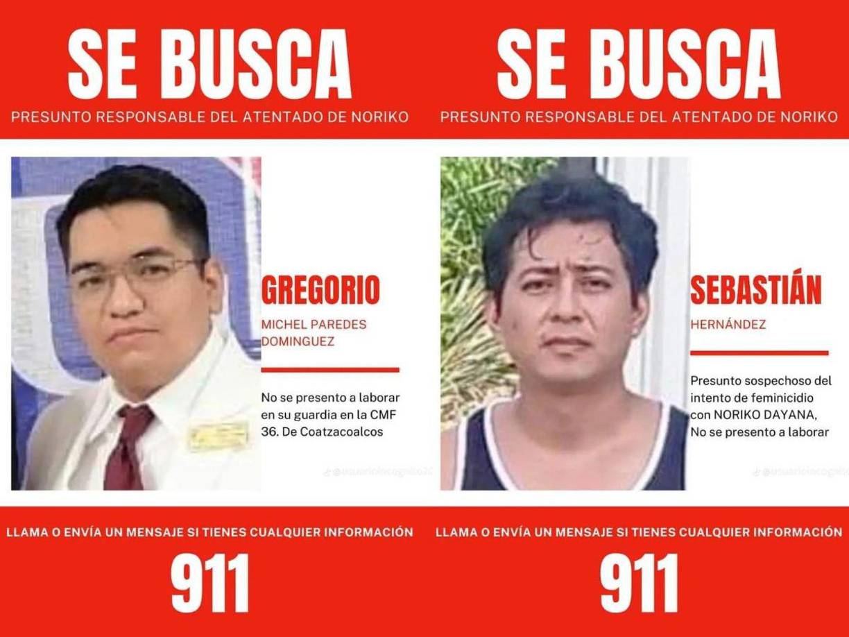 Los familiares de la víctima han identificado a dos sospechosos, Gregorio Michel y Sebastián Hernández, quienes eran ex parejas de la joven y trabajaban en el mismo hospital.