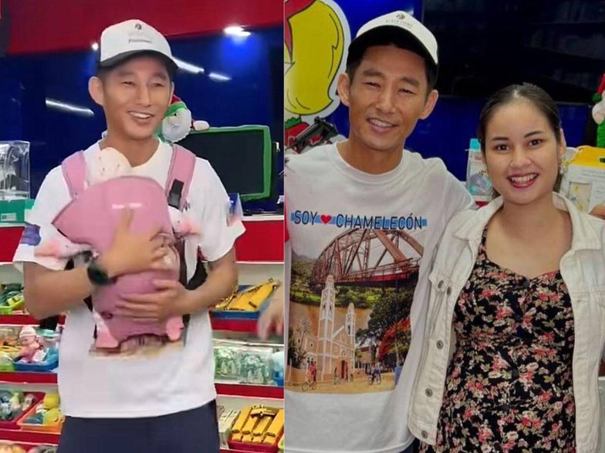 Fue allí que Shin Fujiyama cargó un bebé de juguete como si se tratara de su pequeña hija y donde incluso mencionó que estaba listo para correr.