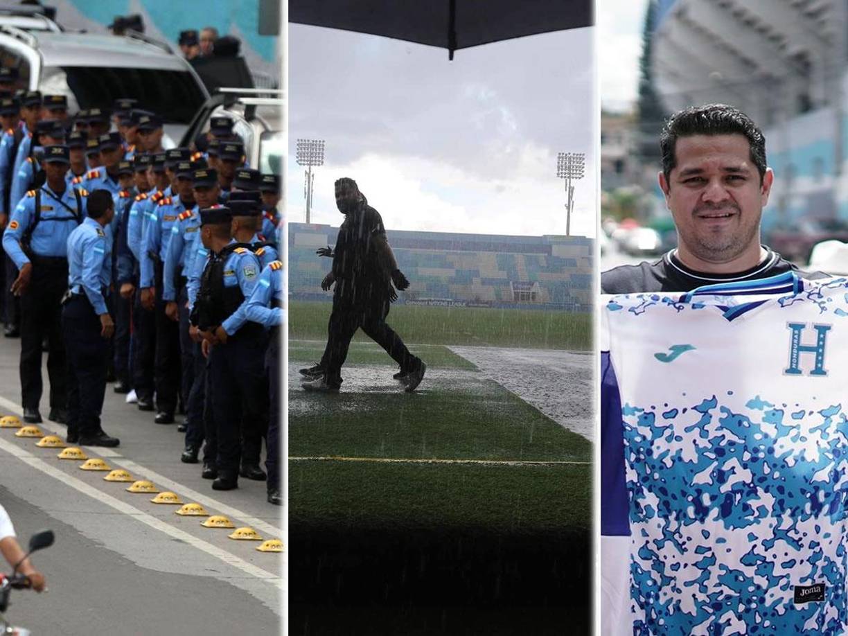 Así ha sido el ambiente previo al partido entre Honduras y Cuba por la Nations League de Concacaf. El estadio Nacional Chelato Uclés está bien resguardado.