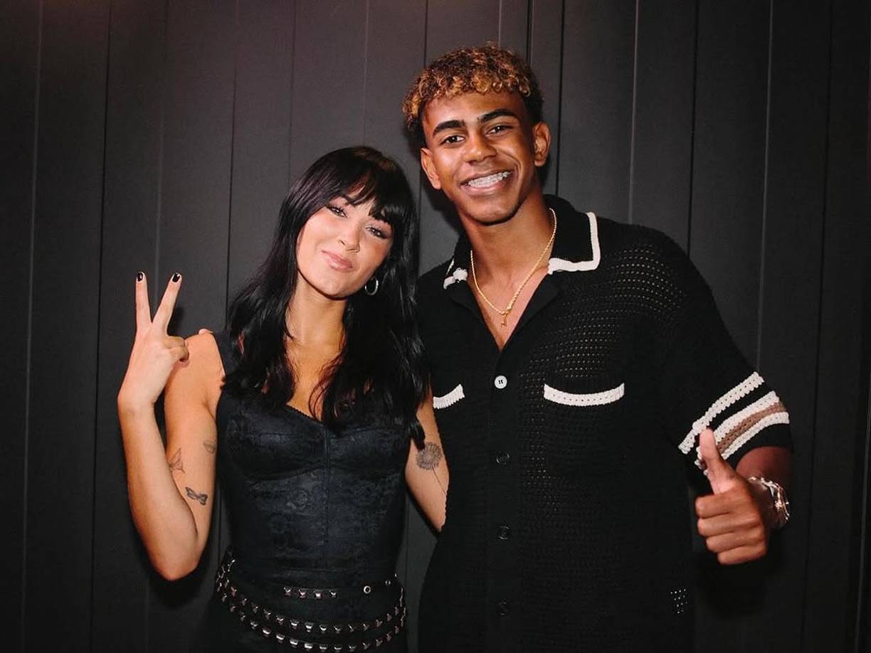 Aitana Ocaña en una foto que publicó en Instagram junto a Lamine Yamal, jugador del FC Barcelona.