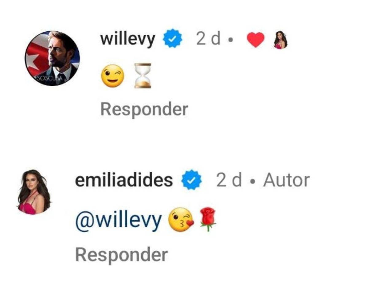 En esta oportunidad, el actor internacional comentó una de las publicaciones de Dides con unos enigmáticos emojis que, posteriormente, fueron respondidos por la misma representante de Chile, quien también contestó con emojis. 