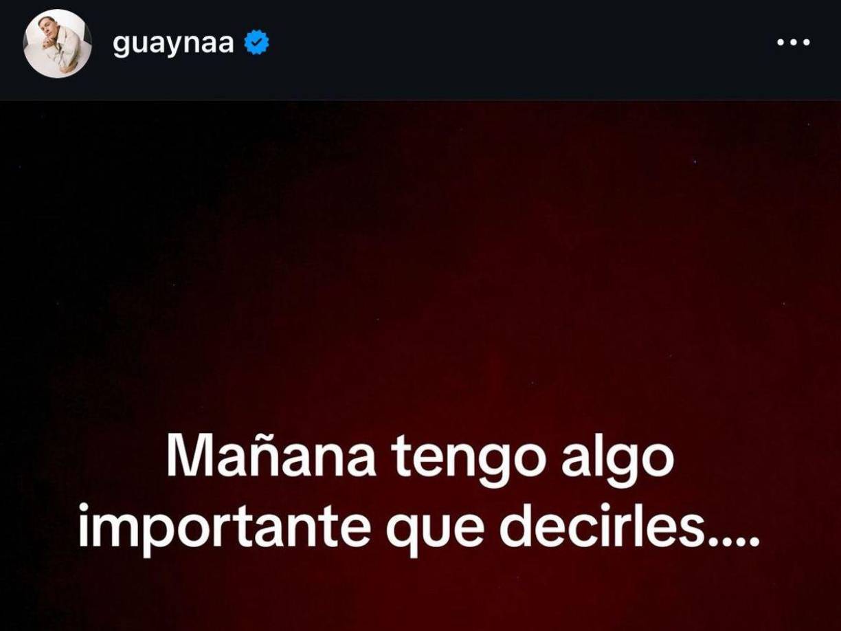 Por su parte el cantante sorprendió con este mensaje en sus redes sociales. 
