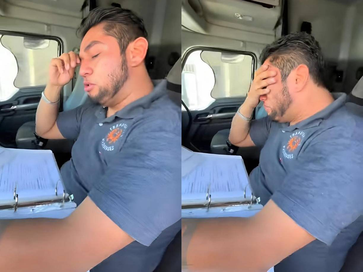 Un operador de tráiler sufrió una crisis emocional tras un percance vial en horas de trabajo, su reacción se viralizó desde ayer en redes sociales. 