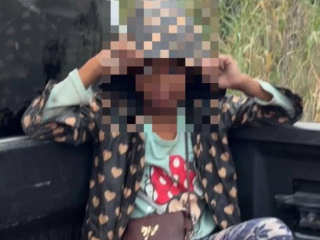 La niña hondureña se encuentra bajo resguardo de la Guardia Nacional de Texas .