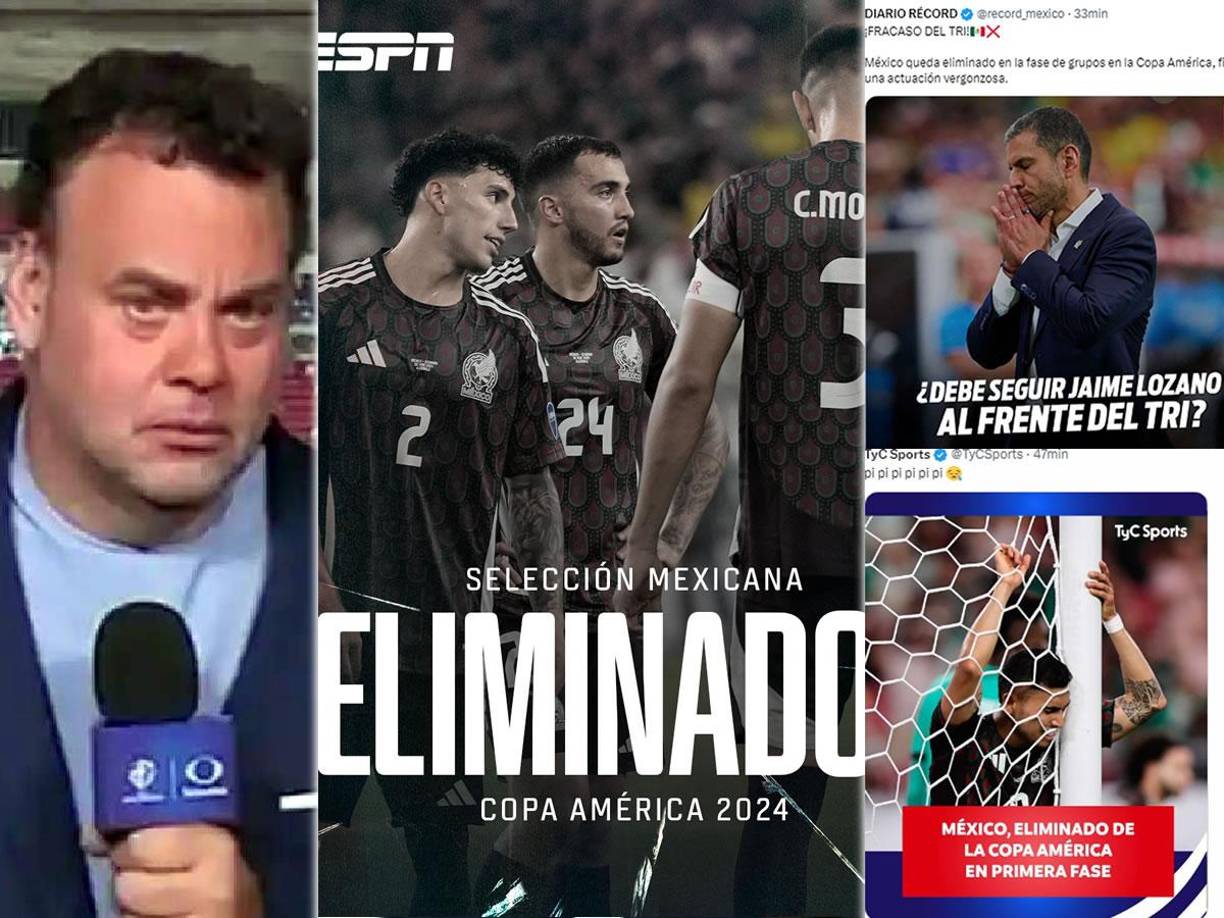 La prensa mexicana reacciona con mucho enfado y frustración tras la eliminación de México en la Copa América 2024 al no poder ganar ante Ecuador. David Faitelson lanzó duras críticas y en Argentina aprovecharon para burlarse de los aztecas.