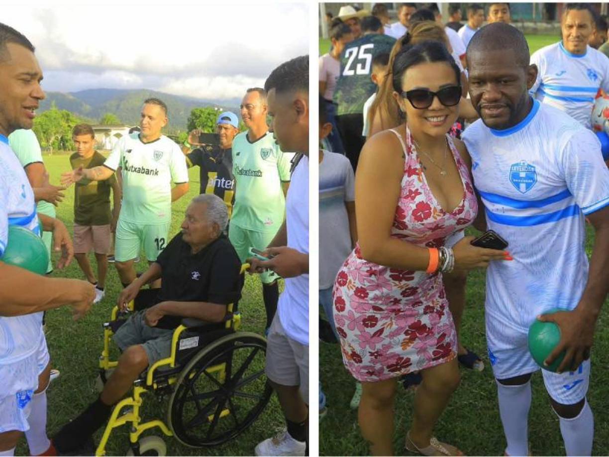 Las Leyendas de Honduras llevaron alegría a Cuyamelito, Omoa. Noel Valladares dio su propia exhibición y así disfrutó la gente de sus ídolos. 