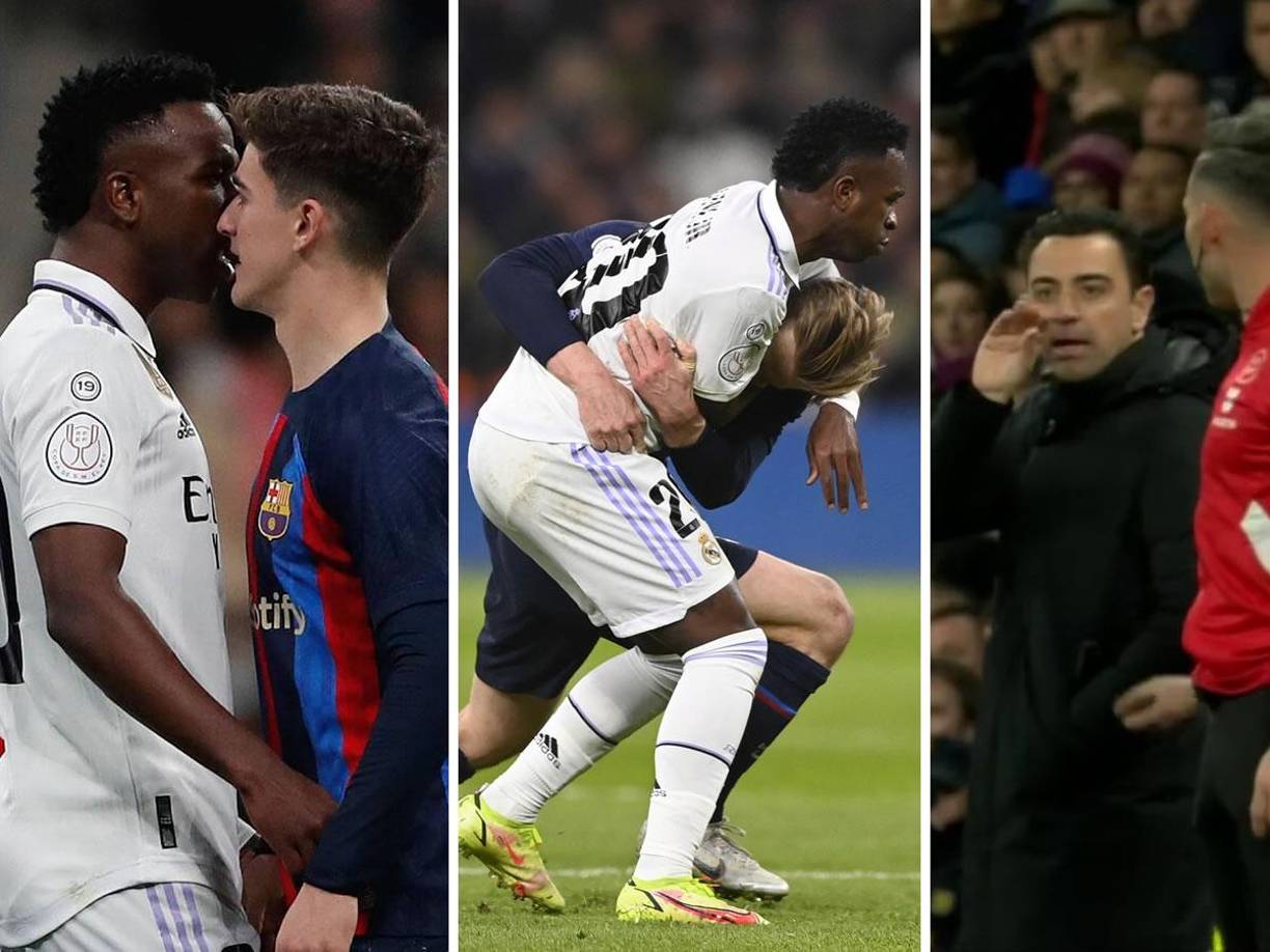 Las imágenes del Clásico de ida de las semifinales de la Copa del Rey que ganó con lo justo el Barcelona (0-1) contra el Real Madrid en el estadio Santiago Bernabéu.