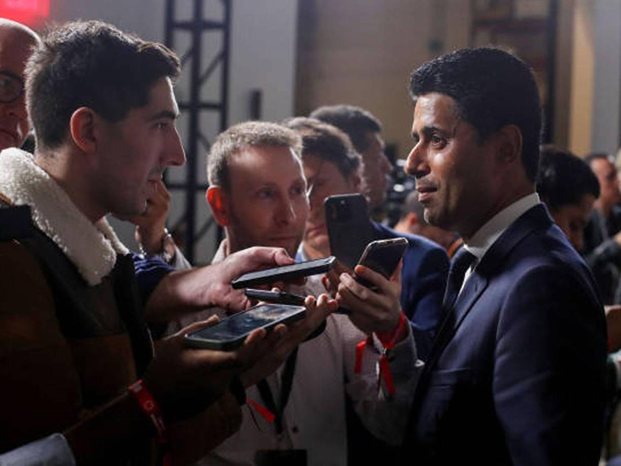 Nasser Al-Khelaifi, presidente del PSG y de la Asociación de Clubes Europeos, estuvo presente en el sorteo. “Apoyamos mucho este torneo. Estamos entusiasmados”, dijo sobre el Mundial de Clubes.