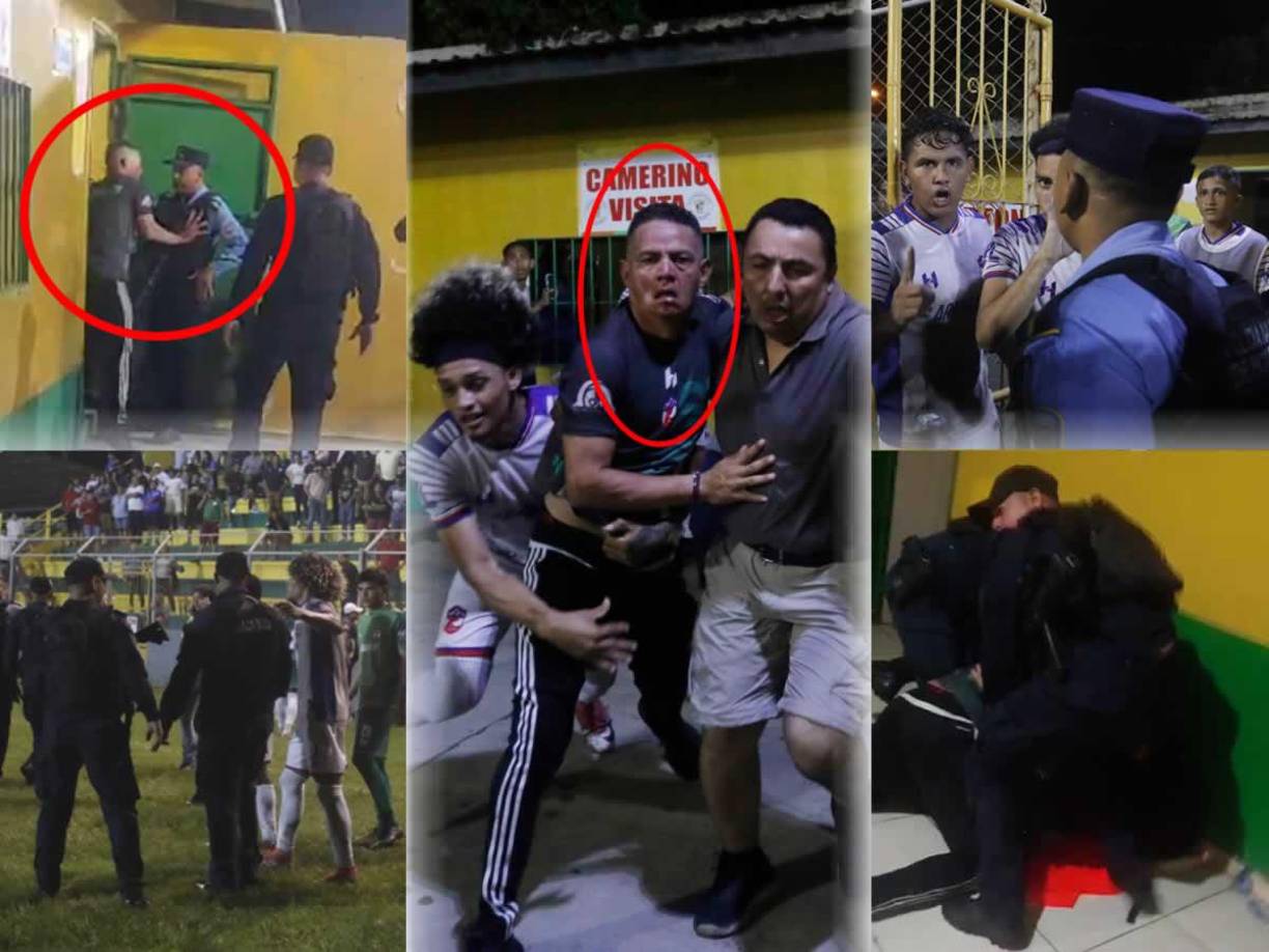 Un momento bochornoso se vivió en la Liga de Ascenso cuando elementos de la Policía Nacional se fueron los golpes con un miembro del cuerpo técnico del Atlético Júnior que había sido expulsado en el partido contra el Honduras Progreso.