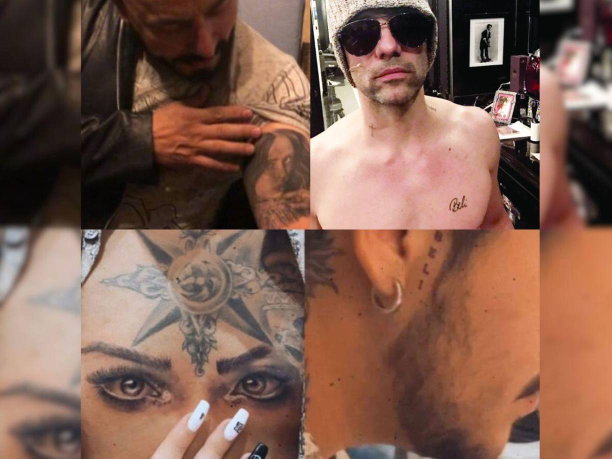 Algunas de sus exparejas de la cantante también lo han hecho como: El ilusionista Criss Angel, se tatuó la palabra ‘Beli’ en el pecho. Lupillo Rivera se tatuó el nombre de la artista en su brazo izquierdo y más tarde se lo cubrió con tinta negra. Nodal se tatuó la palabra Beli, los ojos de la cantante en el pecho y el número 4.