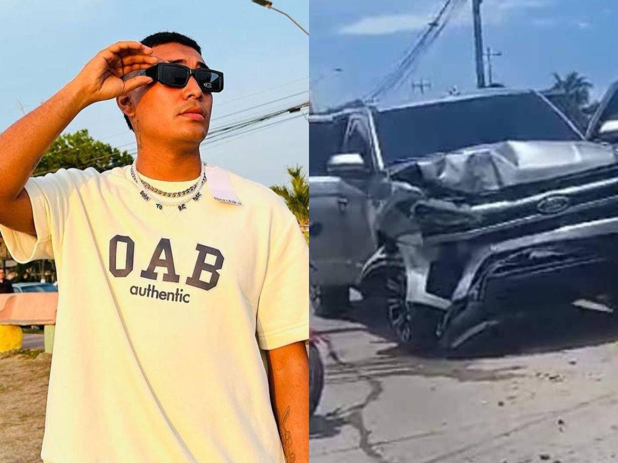 El famoso tiktoker hondureño se llevó tremendo susto tras sufrir un fuerte accidente en Puerto Cortés.