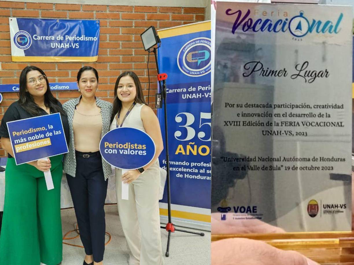 La carrera de Periodismo de la Universidad Nacional Autónoma de Honduras en el Valle de Sula, fue la más destacada en la XVIII edición de la feria vocacional. ¡Ganó el primer lugar!.