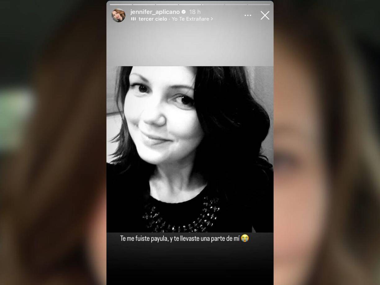 ”Te me fuiste payula, y te llevaste una parte de mí”, escribió acompañada de esta fotografía. 