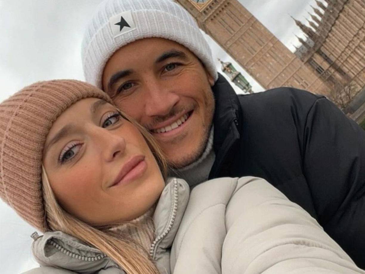 Andrea Sesma, ex esposa de Iker Muniain y el jugador del Getafe Luis Milla, juntos en Londres.