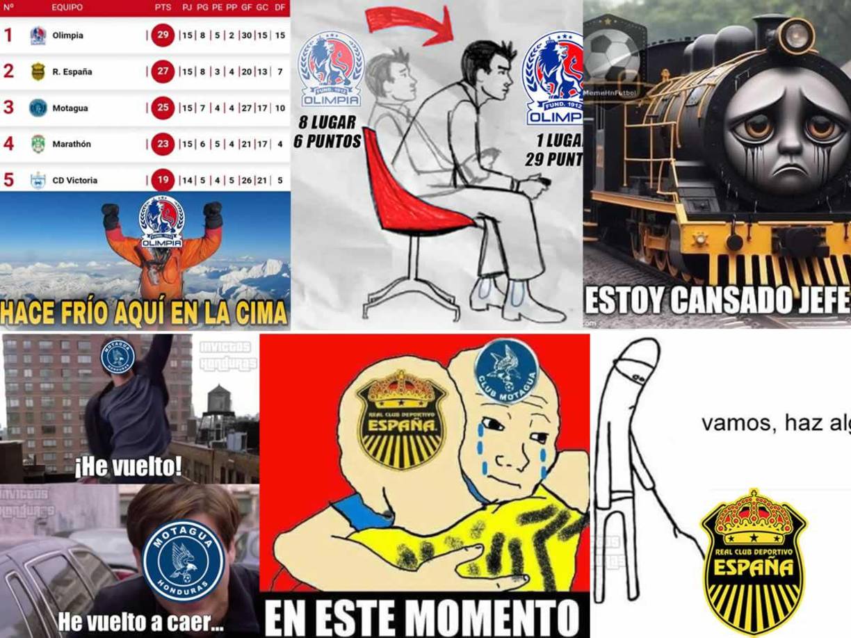 Los divertidos memes de la derrota del Real España ante el Olimpia con la que la Máquina perdió el liderato del Torneo Apertura 2024.