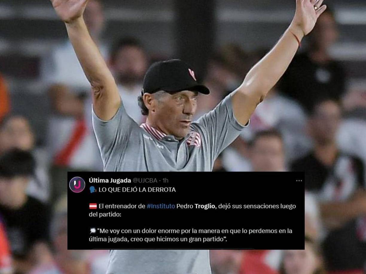 Última Jugada compartió las declaraciones de Troglio: “Me voy con un dolor enorme por la manera en que lo perdemos”.