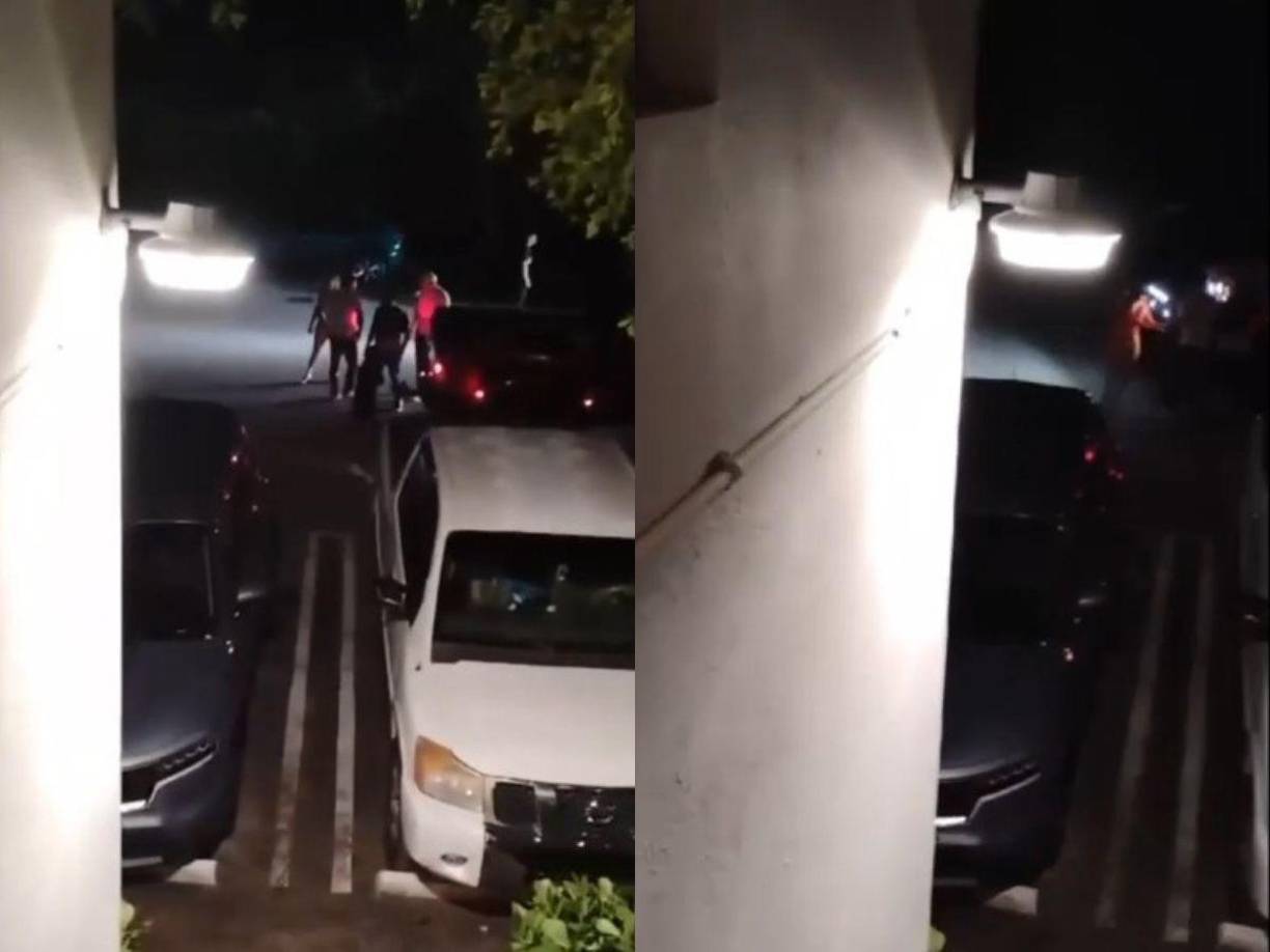 En el vídeo se ve a Brenda y a su familia en el estacionamiento, momentos antes de que Amaya la atropellara y luego la embistiera nuevamente.