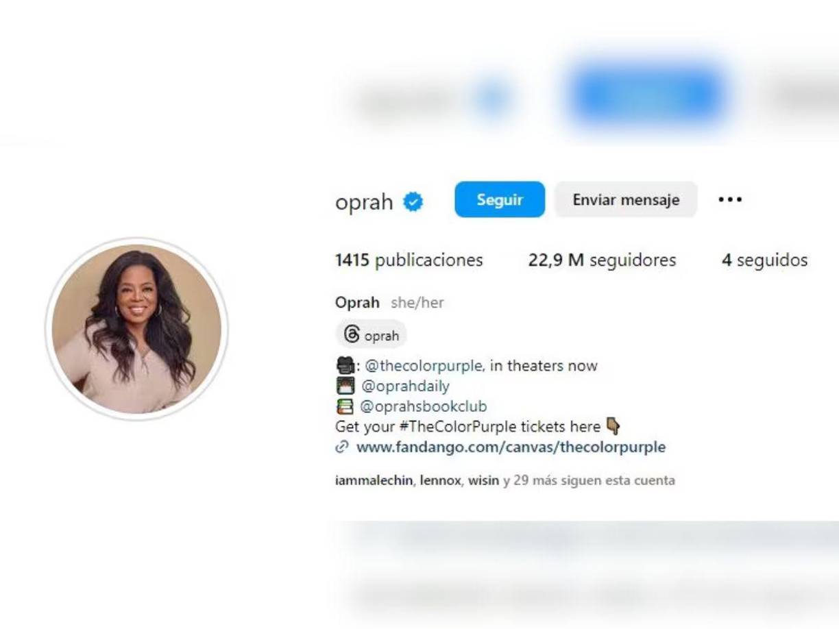 Oprah Winfrey decidió bloquear los comentarios a sus publicaciones en Instagram luego de ser supuestamente mencionada en la lista de Jeffrey Epstein.