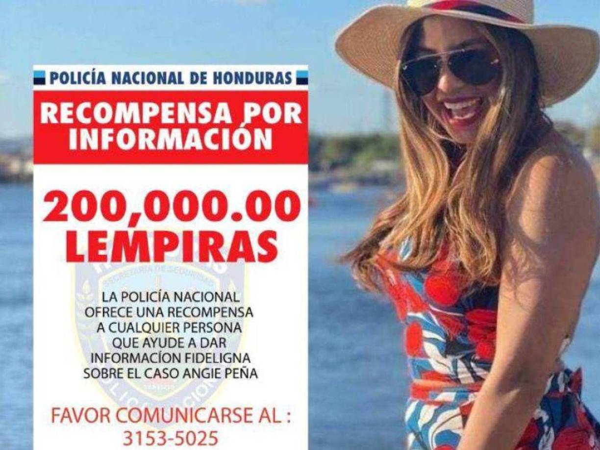 El caso de Angie Peña no ha quedado exentó de este recurso y el 2 de septiembre de 2022 la Policía Nacional ofreció una recompensa de 200 mil lempiras por dar con el paradero de la joven que desapareció un 1 de enero del mismo año en Roatán, Islas de la Bahía.
