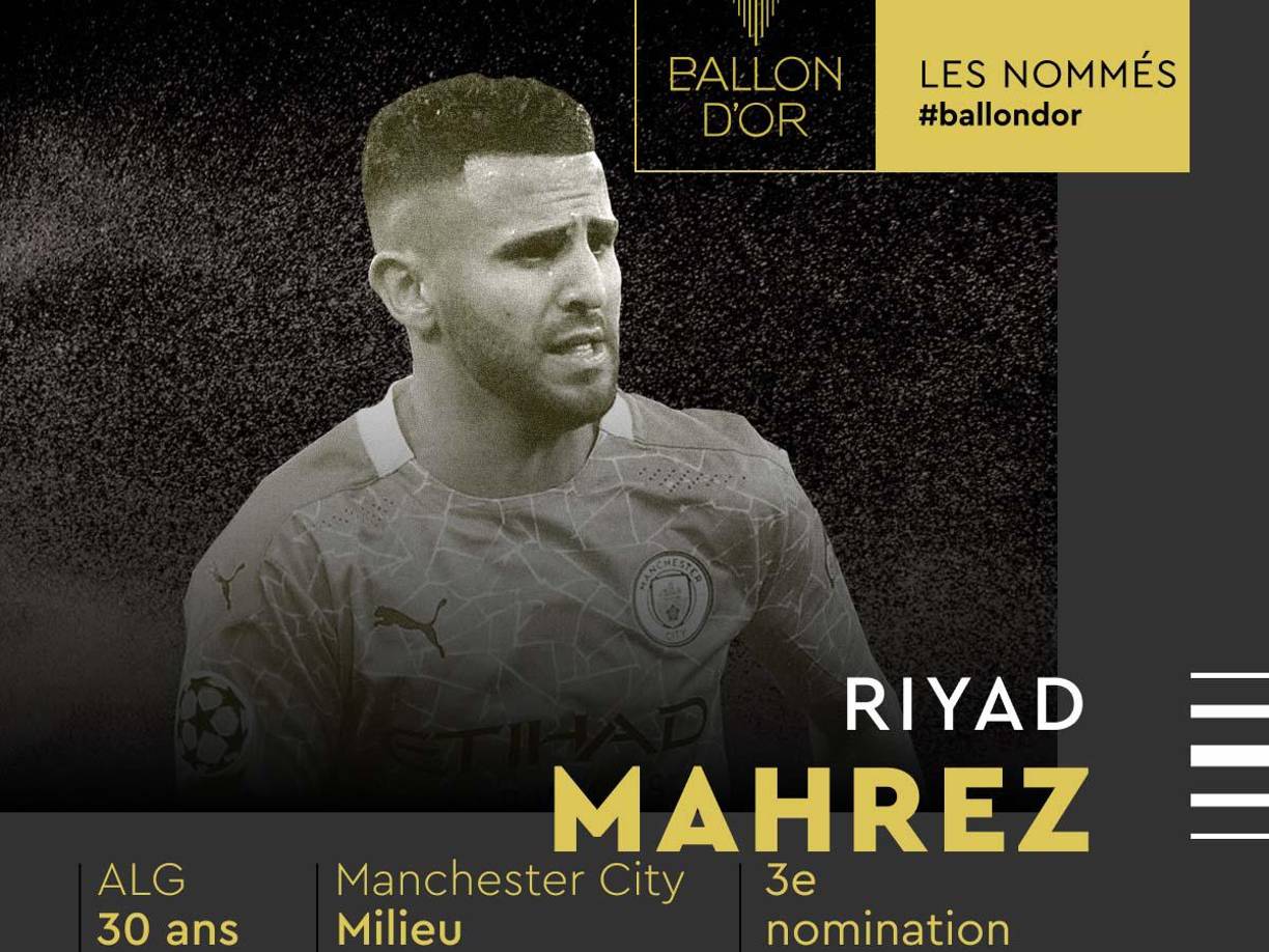 Ryhad Mahrez: Volante argelino del Manchester City.