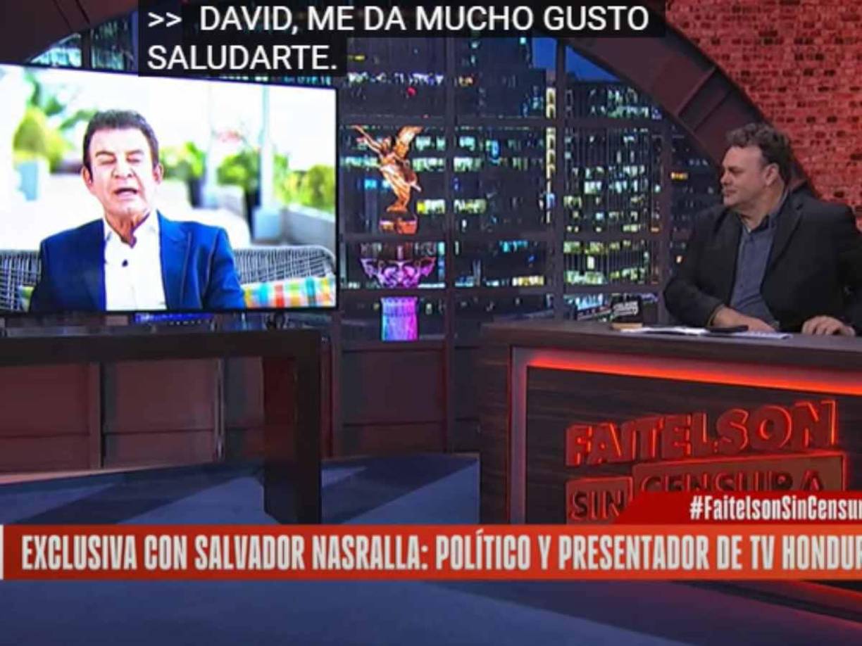 “Faitelson sin Censura” es el nombre del programa de David y tuvo como invitado a Salvador Nasralla para hablar de forma amplia sobre las selecciones de Honduras y México. 