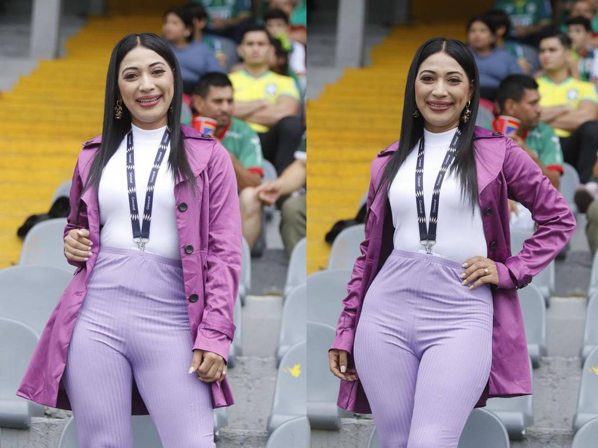 Ella también estuvo en el estadio Morazán viendo el partido Marathón vs Olancho FC.