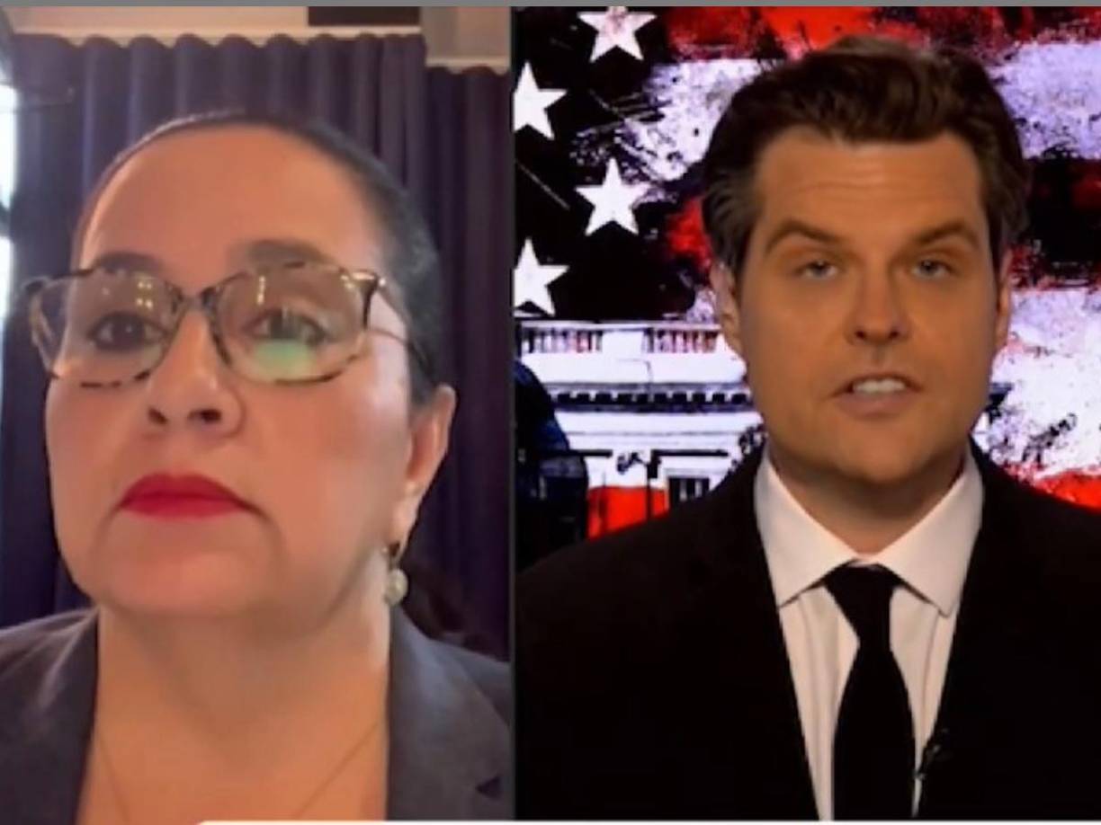 Ana García estuvo invitada al programa del congresista estadounidense Matt Gaetz, quien llegó a estar nominado para ser el Fiscal General en la administración de Donald Trump