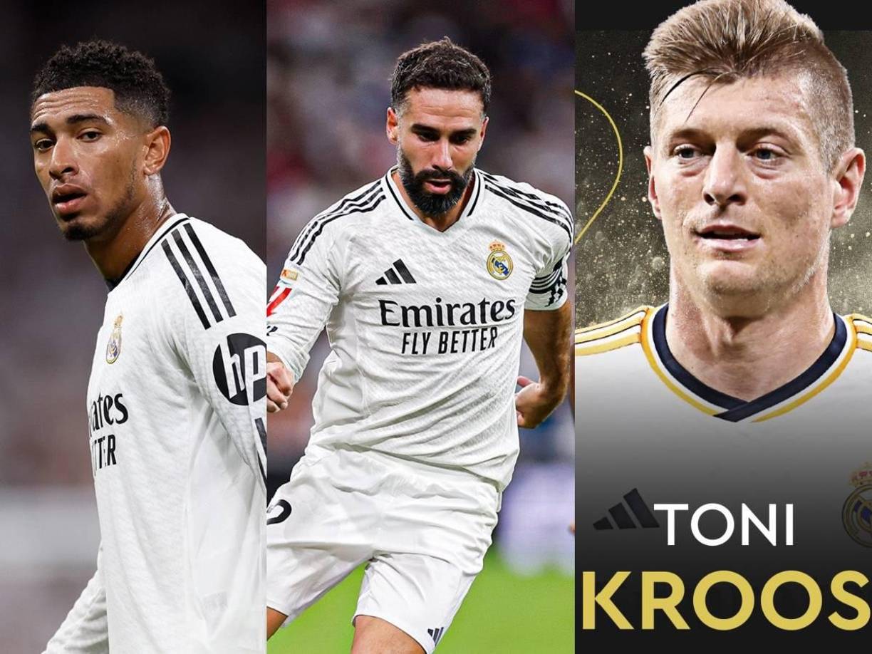 Jude Bellingham (5 ocasiones), Dani Carvajal (4) y Toni Kroos (2) fueron los más votados en primer lugar aparte del dúo de cabeza.