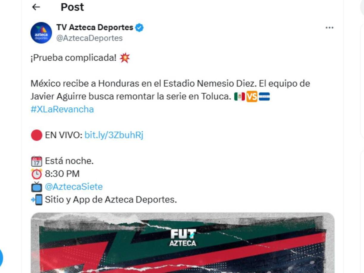 Azteca Deportes: “Prueba complicada”.