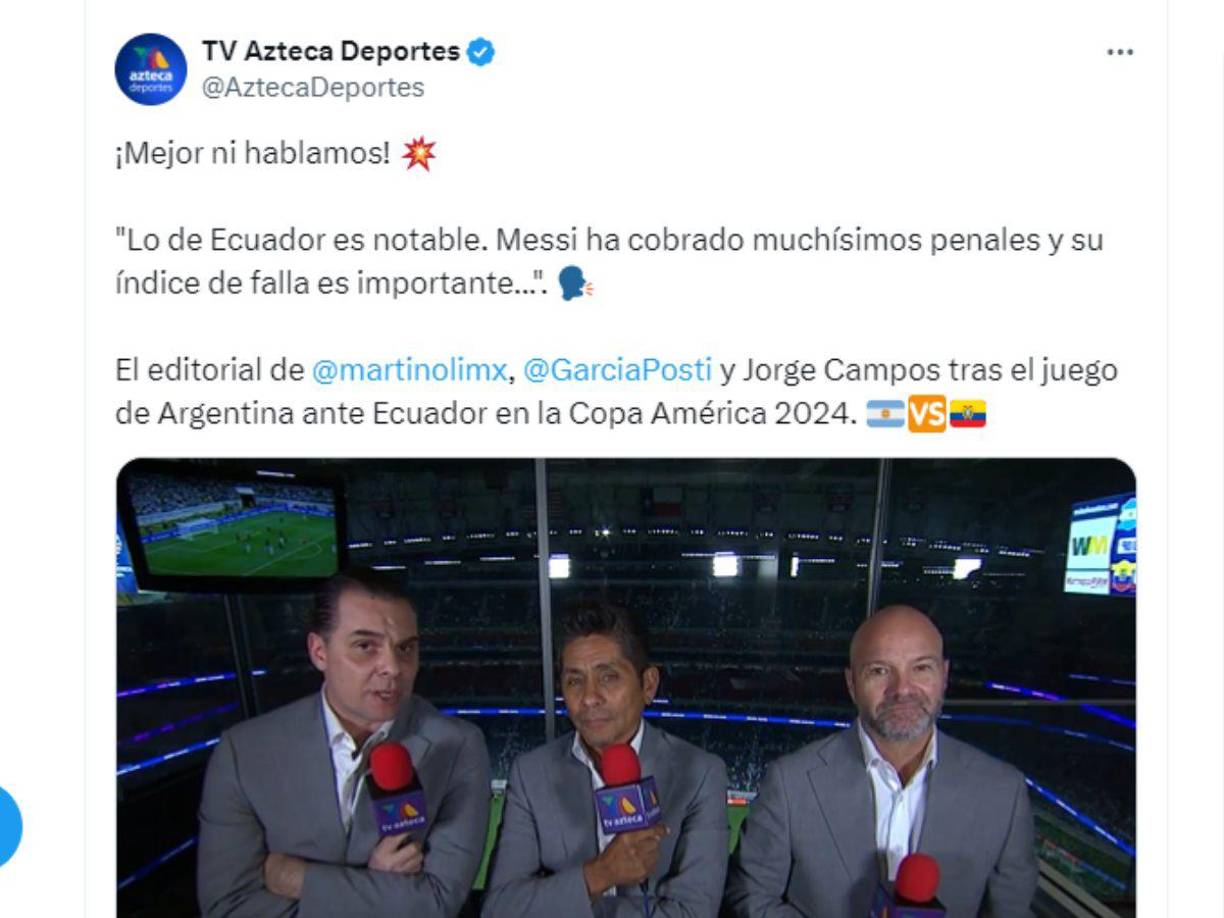Periodistas mexicanos dieron su punto de vista sobre lo que dejó el Argentina vs Ecuador y el nivel mostrado por Messi.