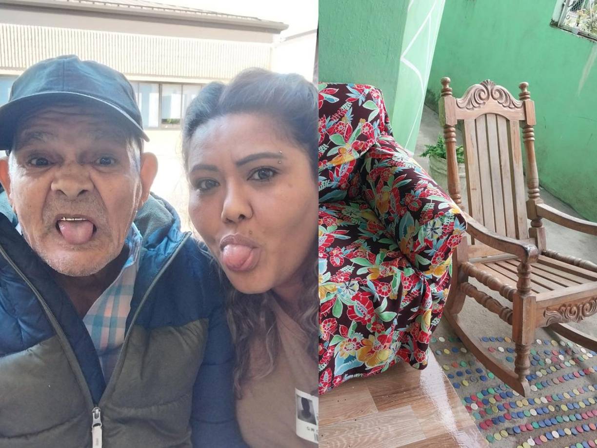 Doris junto a su padre Luis Cruz en una foto reciente. Él murió en un accidente vial en Tela.