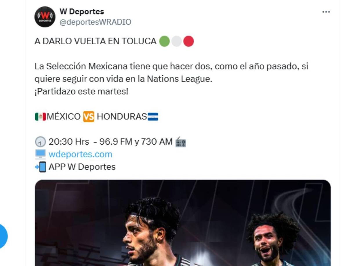 ”A darlo vuelta en Toluca”, señalan en México respecto al duelo ante Honduras donde la H llega con ventaja de 2-0.