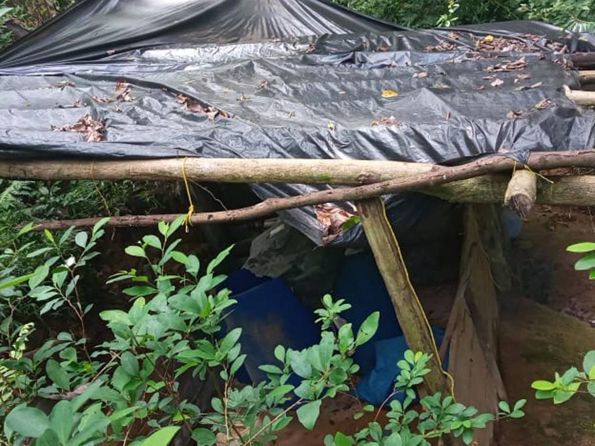 También se aseguró una estructura de fabricación de madera, supuesto narcolaboratorio.