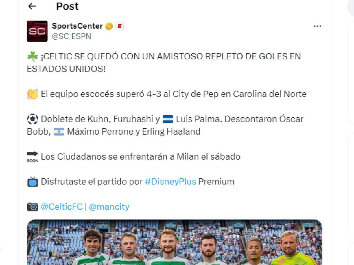 ESPN destacó la victoria del Celtic con gol del hondureño Luis Palma. 