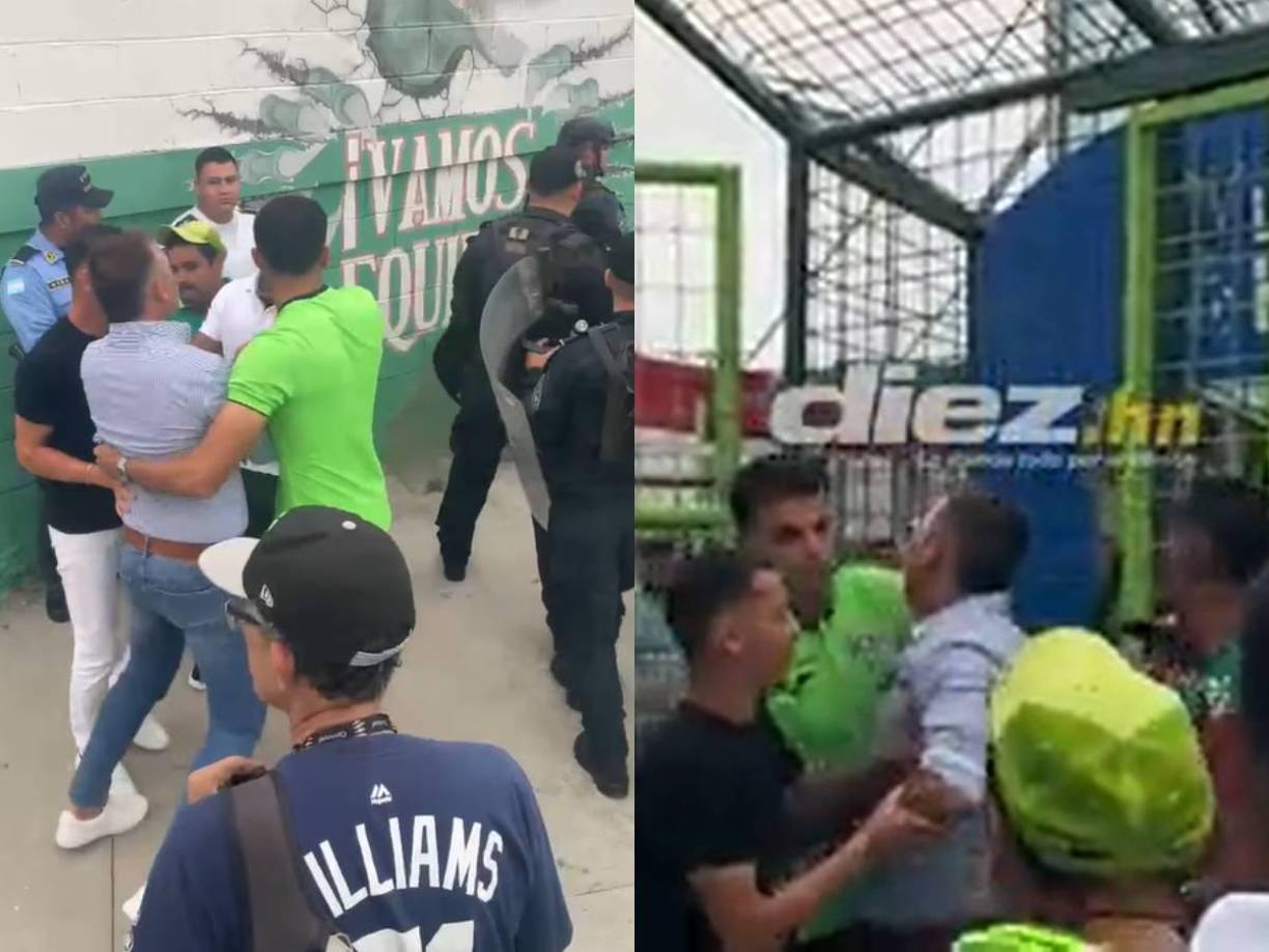 La Tota Medina quiso irse a los golpes con los fanáticos. Mauro Osores, que estaba expulsado, tuvo que controlarlo.