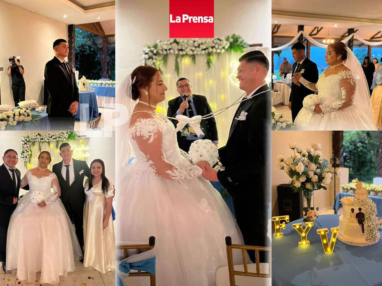 ¡Qué vivan los novios! Francisco ‘Chelito’ Martínez, futbolista del Marathón, se casó con su pareja Verónica García un día antes del partido de vuelta del repechaje que juegan los verdes contra el Olancho FC.