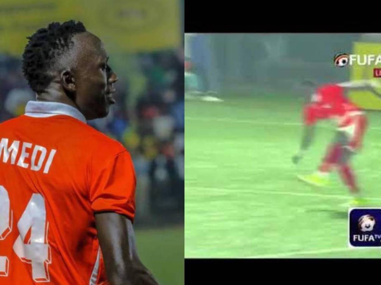 Denis Omedi KCCA-Kitara | 6 de agosto de 2024. Omedi protagonizó la mejor jugada de este encuentro del torneo Super 8 ugandés que concluyó con 3-3 en el marcador. El delantero del Kitara probó suerte desde el pico del área con una rabona imposible que ejecutó con potencia y se coló por la escuadra.